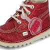 Kickers Kick Hi Glitter Stiefel für Kleinkinder, Unisex, Rot