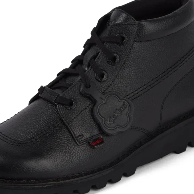 Kickers Kick Hi Tab Herrenstiefel aus Leder, schwarz