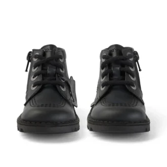 Kickers Kick Hi Zip Leder Alternative Schwarz für Kleinkinder (Unisex)