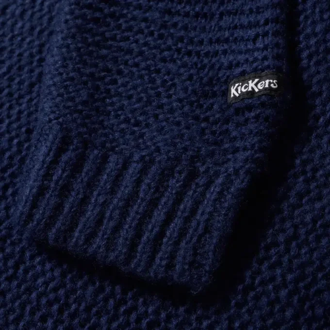 Kickers-Strickpullover für Damen mit U-Boot-Ausschnitt und weiten Ärmeln, marineblau