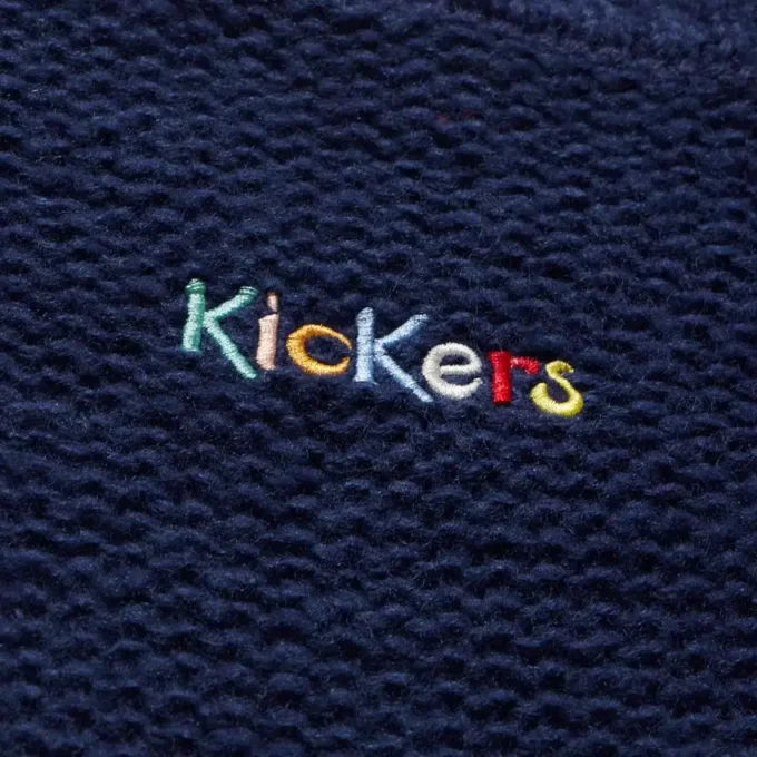 Kickers-Strickpullover für Damen mit U-Boot-Ausschnitt und weiten Ärmeln, marineblau