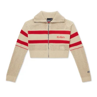Kickers Zip-Through-Strickjacke für Damen, Weiß