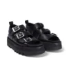 Knox Lo Buckle Ledersandale für Damen, schwarz