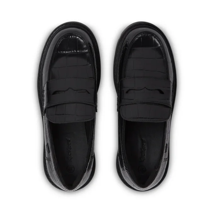 Kori Loafer Croc Leder Schwarz für Damen