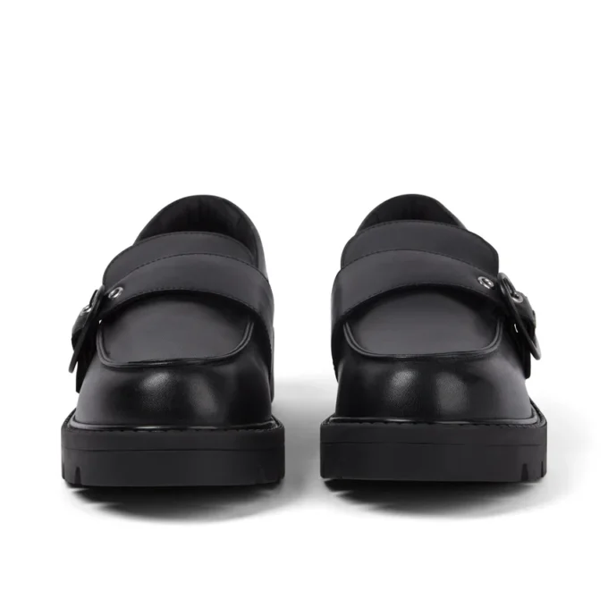 Kori Monk Strap Leder Schwarz für Damen