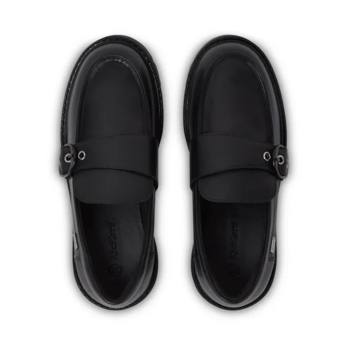 Kori Monk Strap Leder Schwarz für Damen