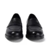 Lach Slip Leder Schwarz für Damen