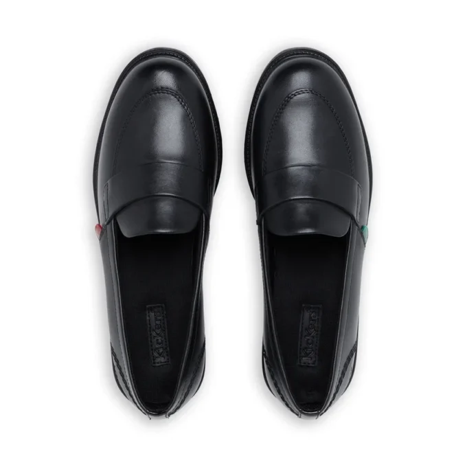Lach Slip Leder Schwarz für Damen