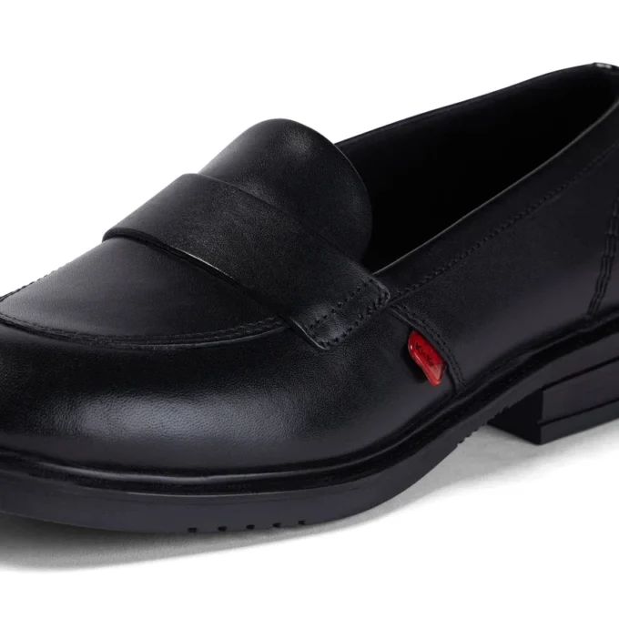 Lach Slip Leder Schwarz für Damen