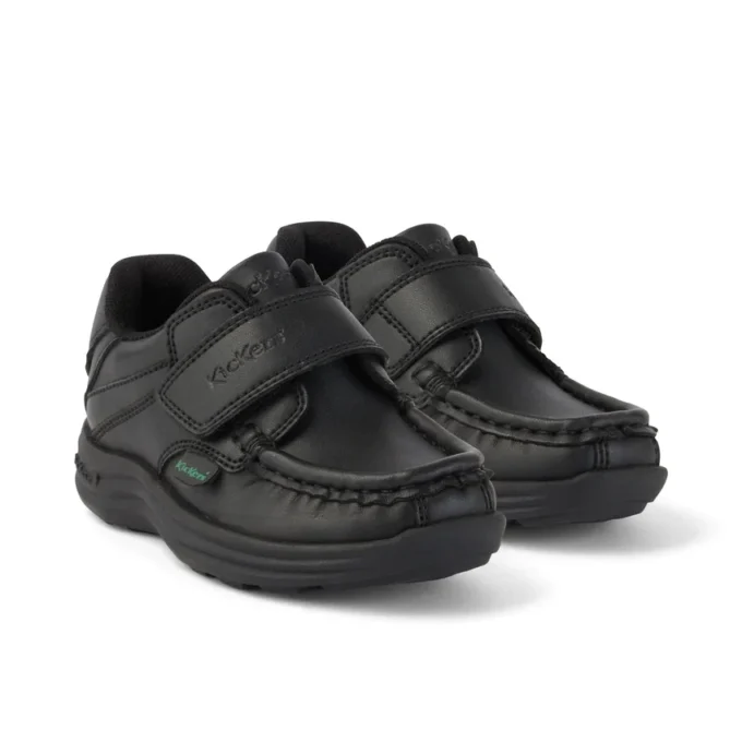 Reasan Strap Unisex-Kinderschuh aus Lederalternative, schwarz Reasan Strap Unisex-Kinderschuh aus Lederalternative, schwarz