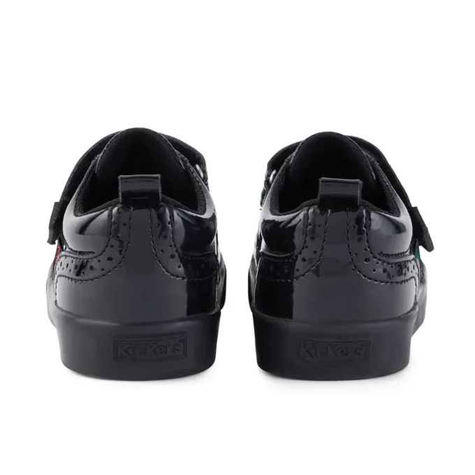 Tovni Brogue-Schuh für Mädchen aus schwarzem Lackleder