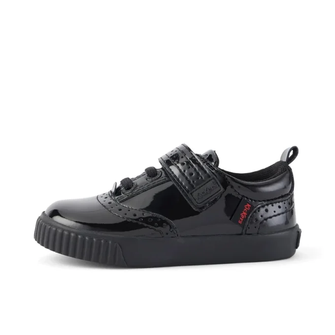 Tovni Brogue-Schuhe für Kleinkinder, Mädchen, Lackleder, schwarz