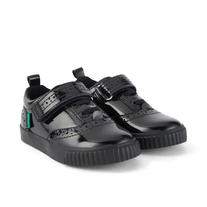 Tovni Brogue-Schuhe für Kleinkinder, Mädchen, Lackleder, schwarz