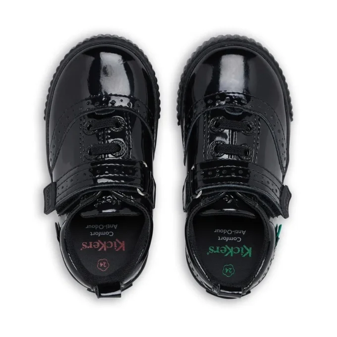 Tovni Brogue-Schuhe für Kleinkinder, Mädchen, Lackleder, schwarz