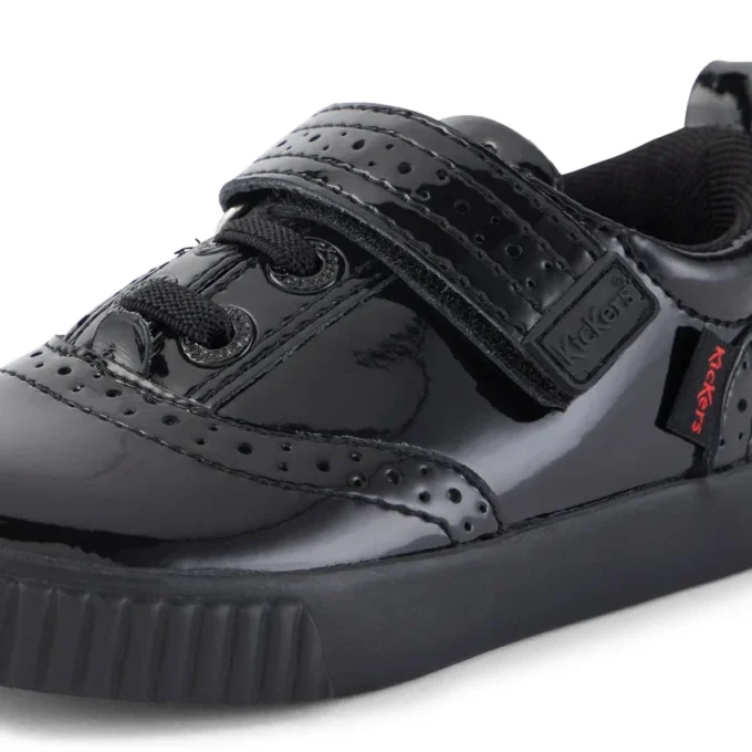 Tovni Brogue-Schuhe für Kleinkinder, Mädchen, Lackleder, schwarz