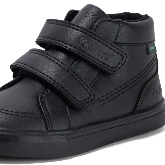 Tovni Hi Vel Unisex für Kleinkinder, Lederimitat, schwarz