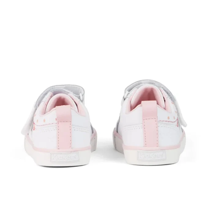 Tovni Twin Happy Sneakers für Mädchen im Kleinkindalter, Leder, Weiß