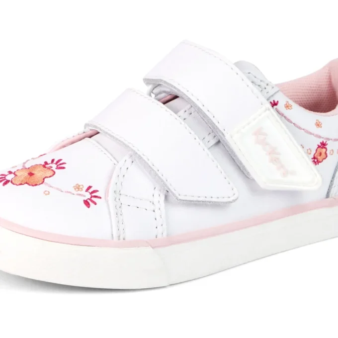 Tovni Twin Happy Sneakers für Mädchen im Kleinkindalter, Leder, Weiß