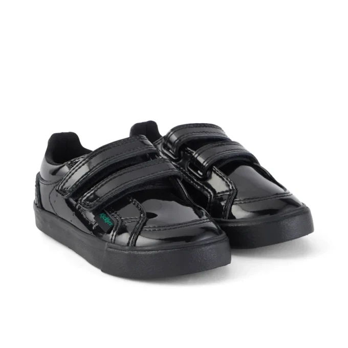 Tovni Twin Vel für Mädchen, Lackleder, schwarz