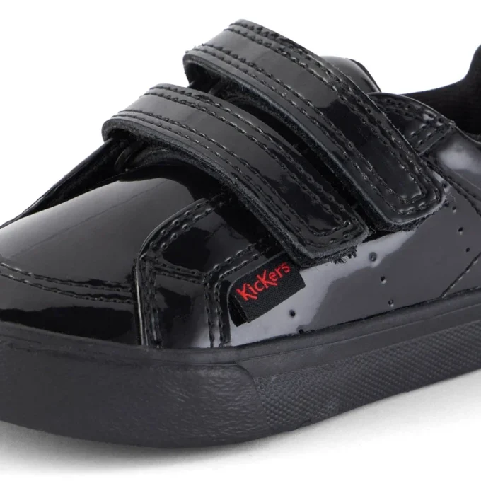 Tovni Twin Vel für Mädchen, Lackleder, schwarz