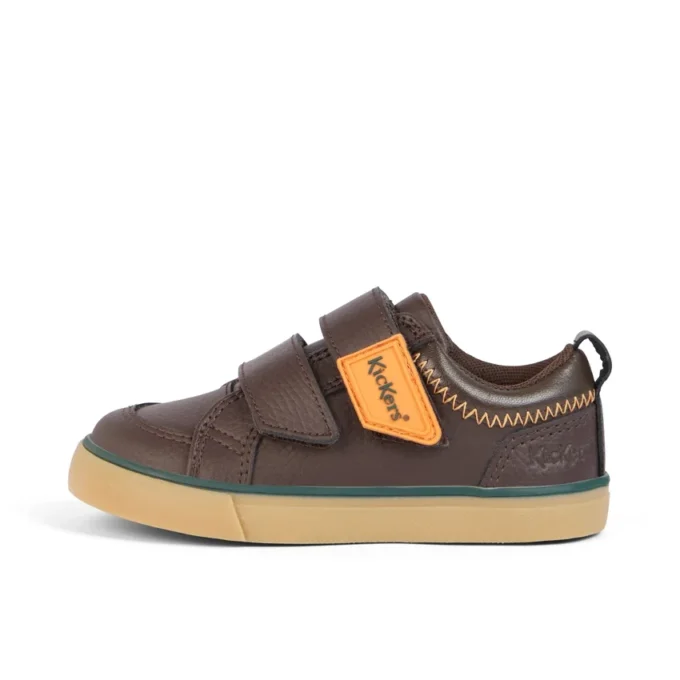 Tovni Twin ZigZag Sneaker für Jungen im Kleinkindalter, Leder, braun Tovni Twin ZigZag Sneaker für Jungen im Kleinkindalter, Leder, braun