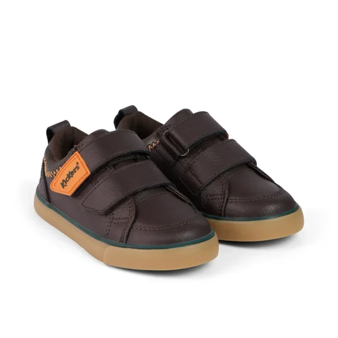 Tovni Twin ZigZag Sneaker für Jungen im Kleinkindalter, Leder, braun Tovni Twin ZigZag Sneaker für Jungen im Kleinkindalter, Leder, braun