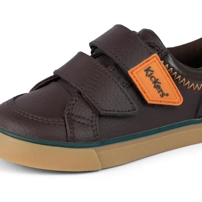 Tovni Twin ZigZag Sneaker für Jungen im Kleinkindalter, Leder, braun Tovni Twin ZigZag Sneaker für Jungen im Kleinkindalter, Leder, braun