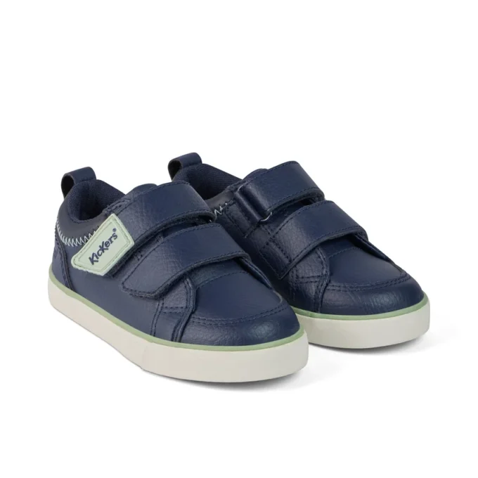 Tovni Twin ZigZag Sneaker für Jungen, Leder, Marineblau Tovni Twin ZigZag Sneaker für Jungen, Leder, Marineblau