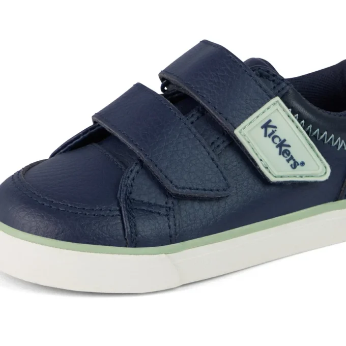 Tovni Twin ZigZag Sneaker für Jungen, Leder, Marineblau Tovni Twin ZigZag Sneaker für Jungen, Leder, Marineblau