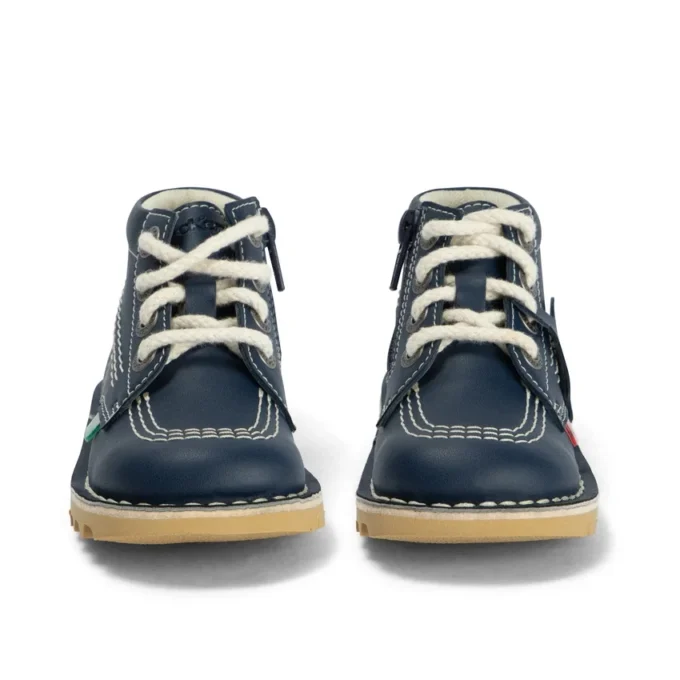 Unisex-Kick Hi Zip-Stiefel für Kleinkinder aus Lederalternative, marineblau
