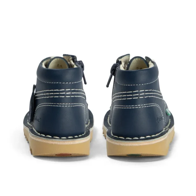 Unisex-Kick Hi Zip-Stiefel für Kleinkinder aus Lederalternative, marineblau