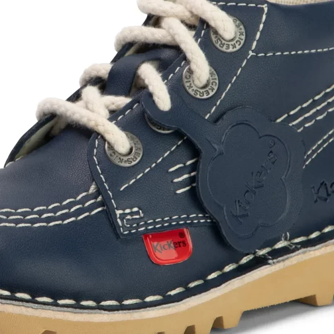 Unisex-Kick Hi Zip-Stiefel für Kleinkinder aus Lederalternative, marineblau