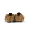 Unisex-Kick Mule-Pantolette für Erwachsene mit Fellbesatz, Mains, hellbraun