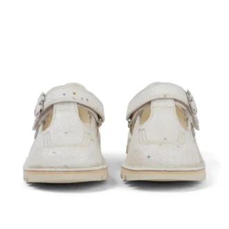 Unisex-Kick T-Bar-Glitzerschuhe für Kleinkinder, weiß