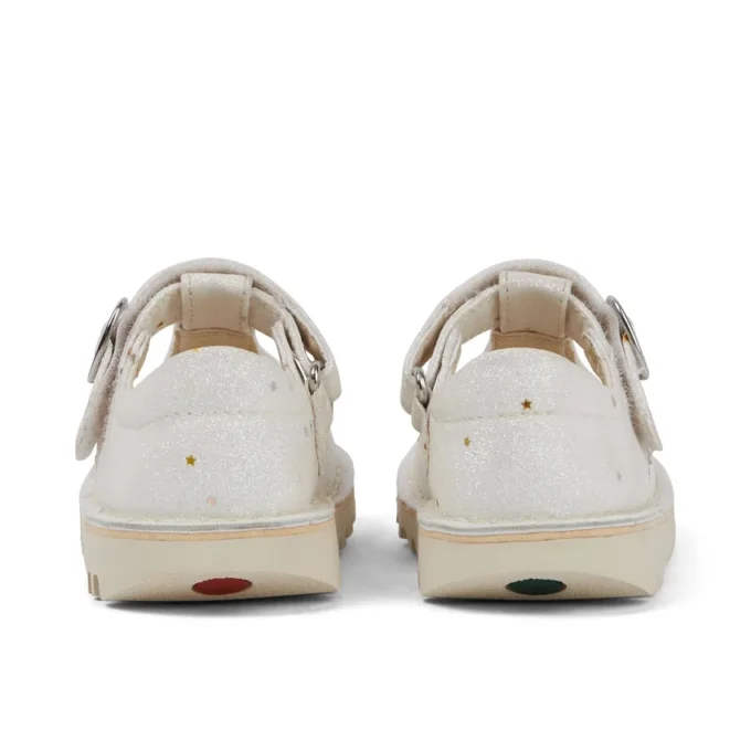 Unisex-Kick T-Bar-Glitzerschuhe für Kleinkinder, weiß