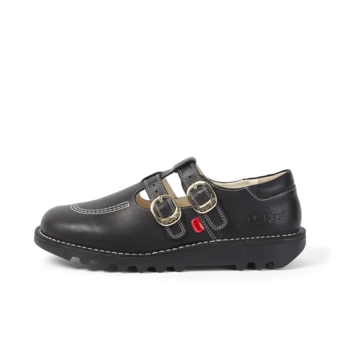 Unisex-Kick T-Bar-Goldie-Schuhe für Erwachsene, schwarz