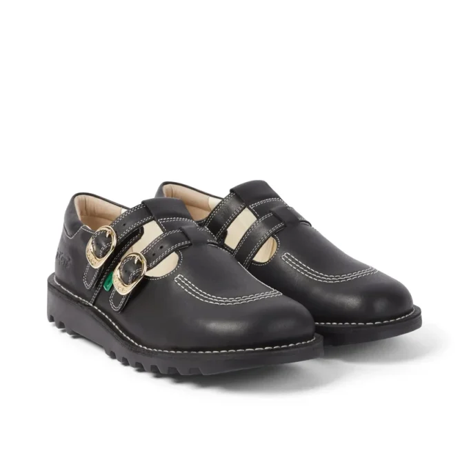 Unisex-Kick T-Bar-Goldie-Schuhe für Erwachsene, schwarz