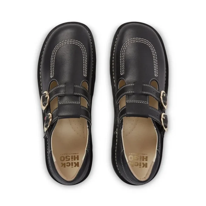 Unisex-Kick T-Bar-Goldie-Schuhe für Erwachsene, schwarz