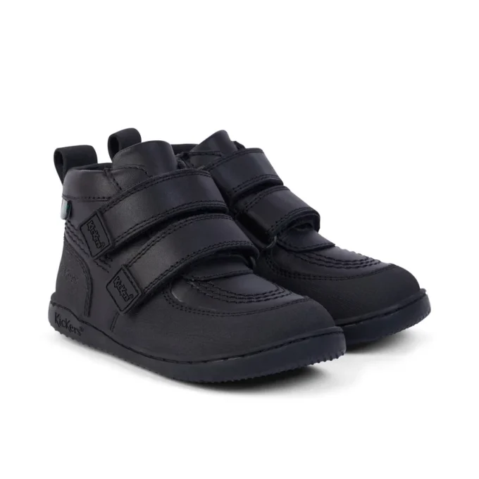 Unisex-Kinderstiefel Playflex Hi Vel Leder Schwarz