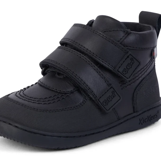 Unisex-Kinderstiefel Playflex Hi Vel Leder Schwarz