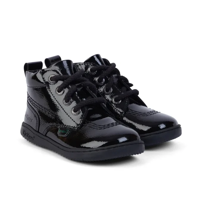 Unisex-Schuhe für Kleinkinder Playflex Hi Crinkle Lackleder Schwarz
