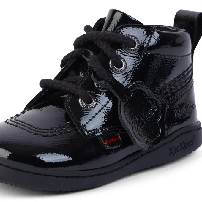 Unisex-Schuhe für Kleinkinder Playflex Hi Crinkle Lackleder Schwarz