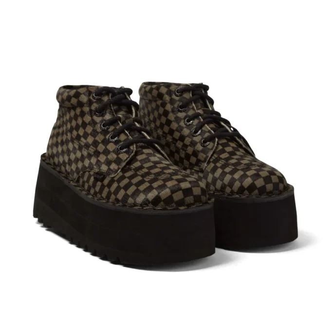 Unisex-Stiefel für Erwachsene Kick Hi Platform Leder Schwarz/Khaki